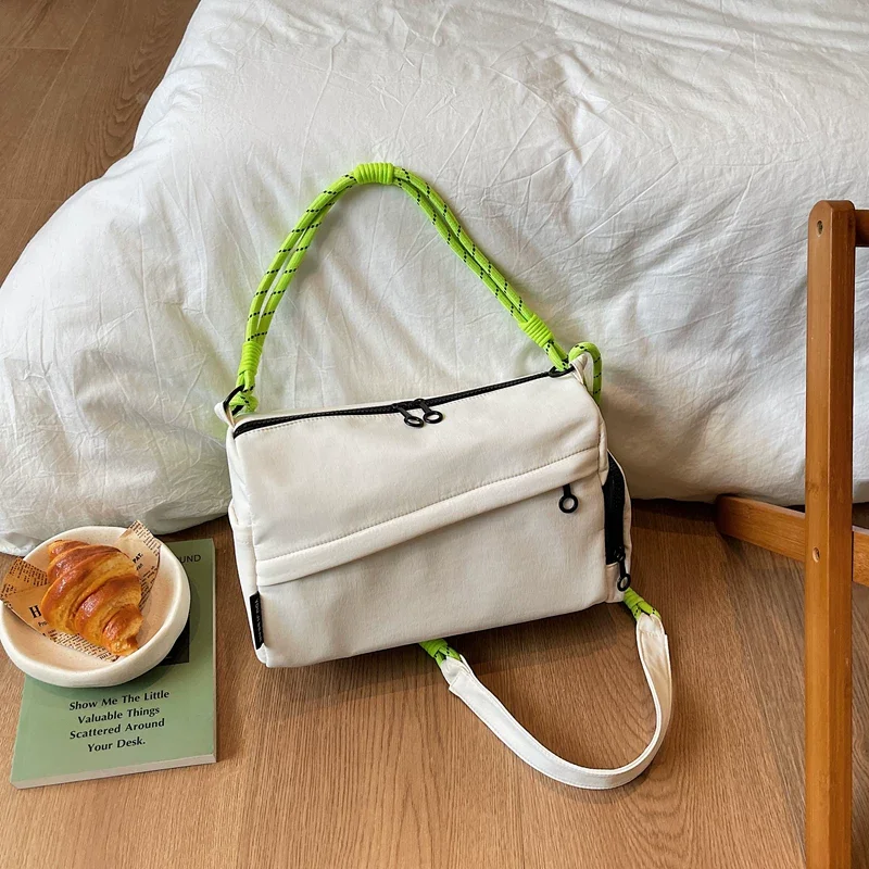 

Splicing Rectangle Crossbody Bag 2026 Japanese Style Autumn Casual Travel One Shoulder Bag Easy Carrying Sports Commute Handbag