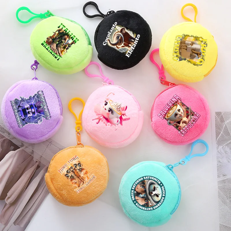 Mini monederos italianos Brainrot Tung Tungtung Sahur Telala, tiburón divertido, billetera con estampado gráfico Popular para juegos, monedero portátil de regalo