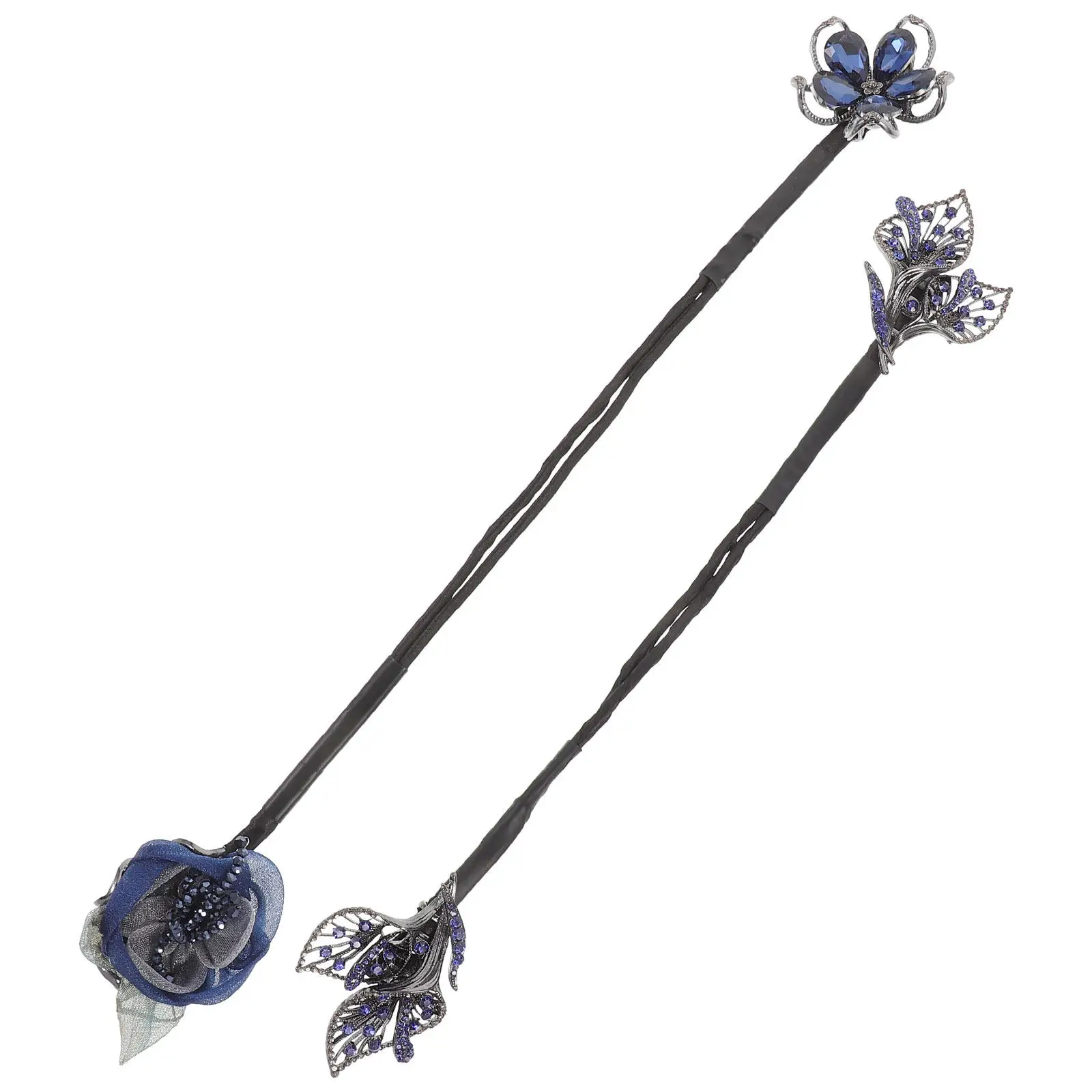 

2Pcs Large Hair Clip for Women Banana Clip Bun Maker Flower Design Secure Hold Twisted Hairpin Daily Gift Idea