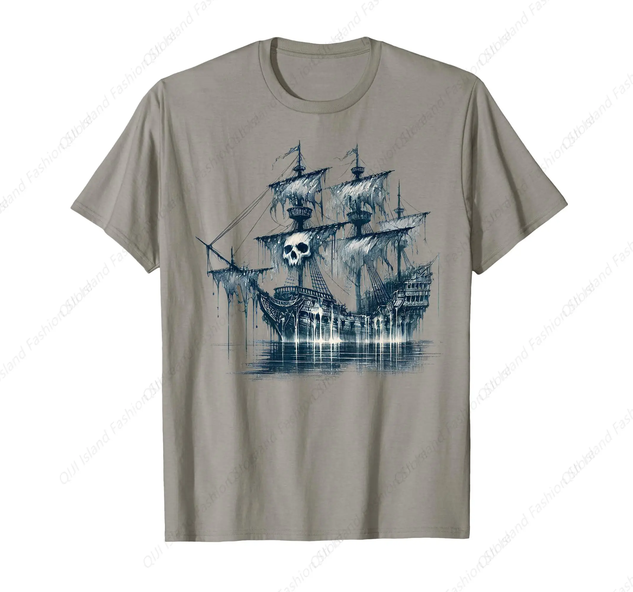 

Cool Ghost Ship with Skull Argh Pirate T-Shirt
