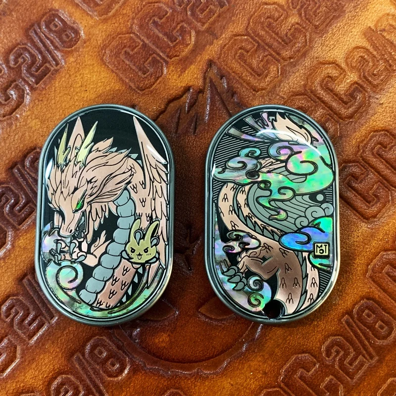 

2025 NewMOT Titanium Dragon Rhythm Ding Ding MIX Metal EDC Metal Mechanical Fingertip Push Card Decompression Desktop Toy Gift