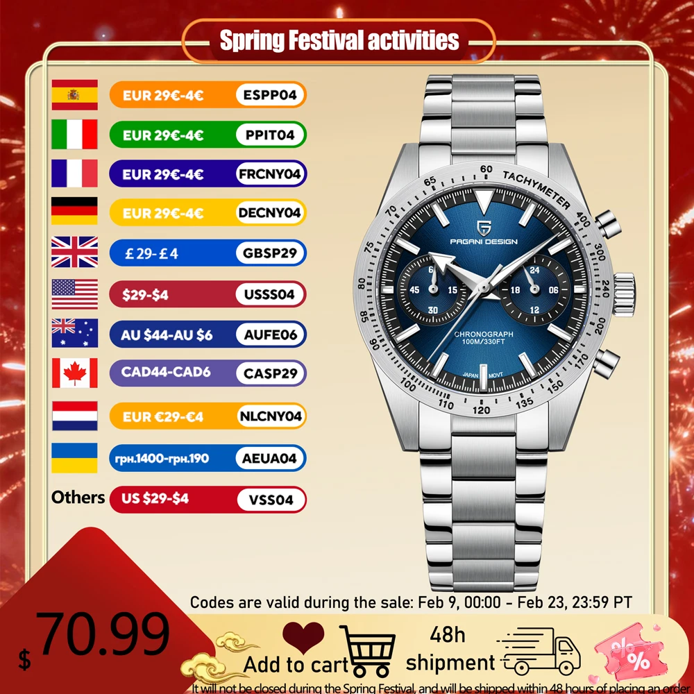 

PAGANI DESIGN 2023 Luxury Quartz Men's Watches Men's Gifts Sapphire Glass Stainless Steel Waterproof Bezel Classic Men's Watches