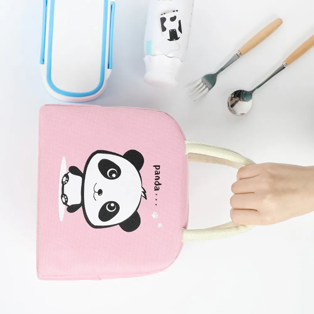 

1pc Insulated Lunch Waterproof Oxford Cloth Bento Box Bag Cartoon Animal Pattern Portable Thermal Tote For School Work Picnic