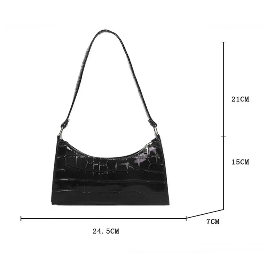 

Shoulder Bag with Long Strap Stylish Faux Leather Shoulder Bag for Women Capacity Hobo Handbag with Zipper Closure for Ladies