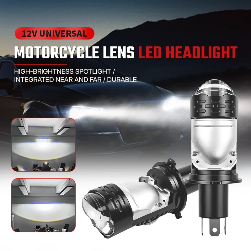 

H4 Bi LED Headlight Bulb Mini Projector Lens Canbus Super Bright 90000LM 6000K Hi/Low Light Apply to Car&Motorcycle 12V