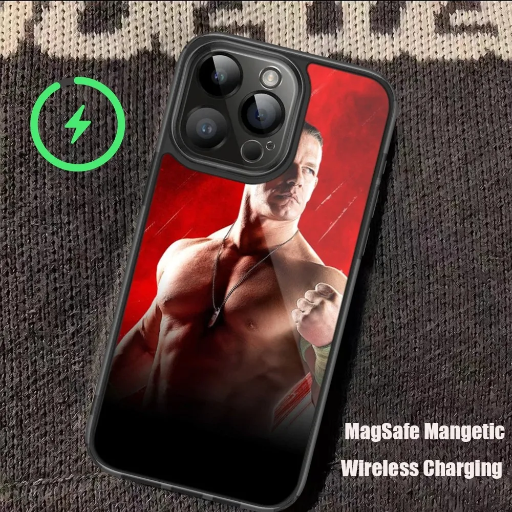 Wrestling Star J-John C-Cena Phone Case For iPhone 11 12 13 14 15 Pro Max Plus Mini Magsafe Magnetic Wireless Charging Shell