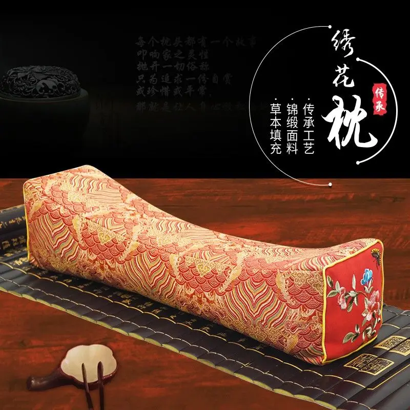 brocade embroidery water ripple chrysanthemum, cassia seed flower, neck protection and repair, cervical spine pillow