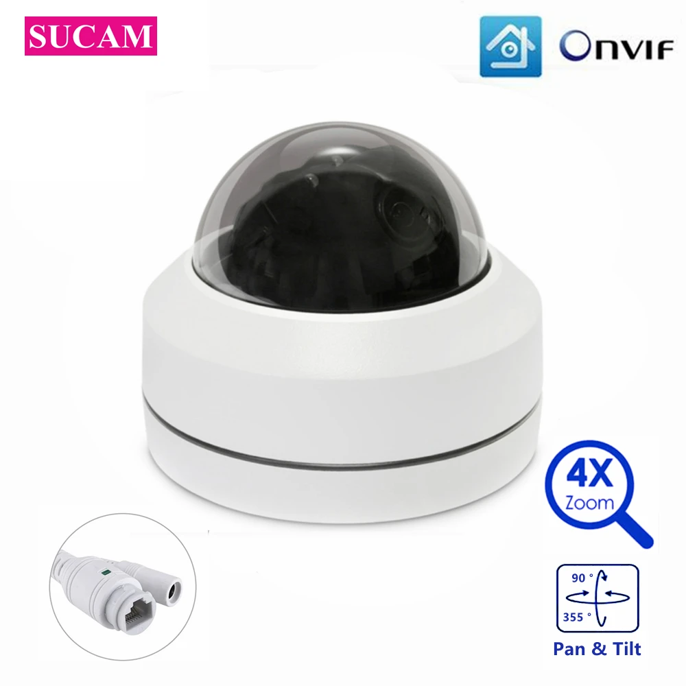 

IP Pan Tilt 4x Zoom PTZ Camera 5MP Speed Indoor Outdoor Dome Surveillance POE CCTV Camera 30M IR Night Vision