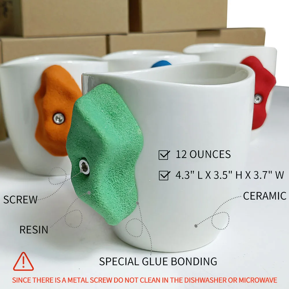 Rock Climbing Mug - Rock Climbing Gifts - Climber Hold Mug - Mountain Climbing Accessories -( Flaw / Blemish ) Clearance Sale