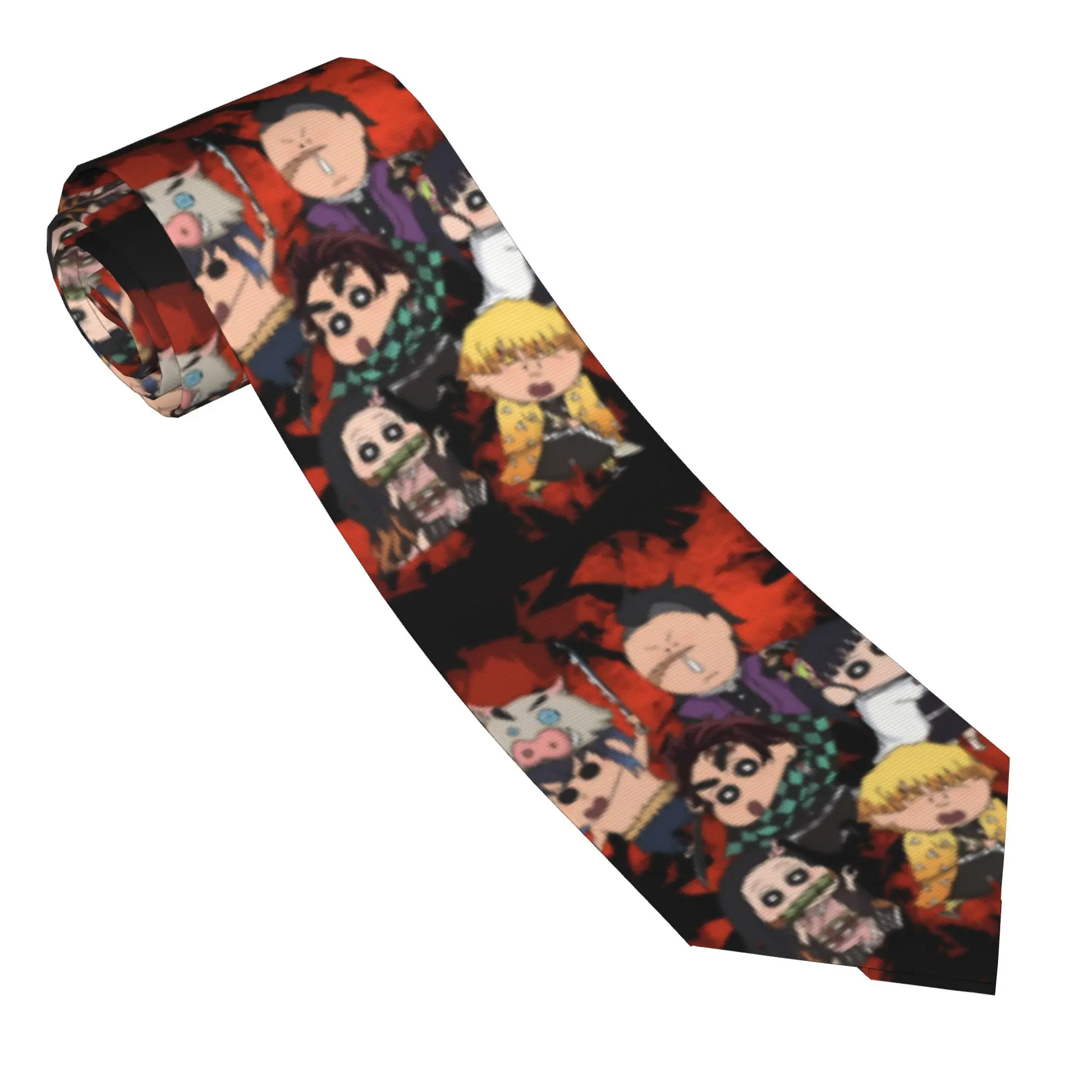 Necktie Crayon ShinChan Demon Slayer Men Women Slim  8 cm Classic Neck Tie Anime  for Mens Accessories Gravatas Wedding Office