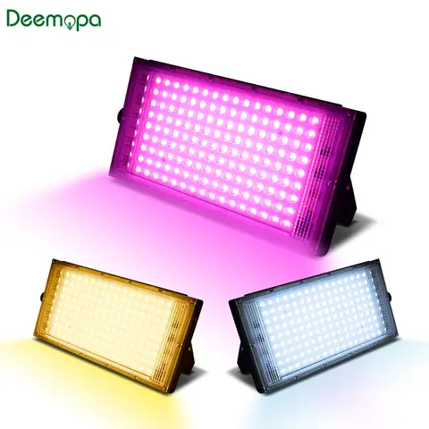 50W 100W Led 홍수 빛 IP65 방수 AC 220V 전체 스펙트럼 투광 조명 스포트라이트 LED 반사판 가로등 벽 홍수 조명