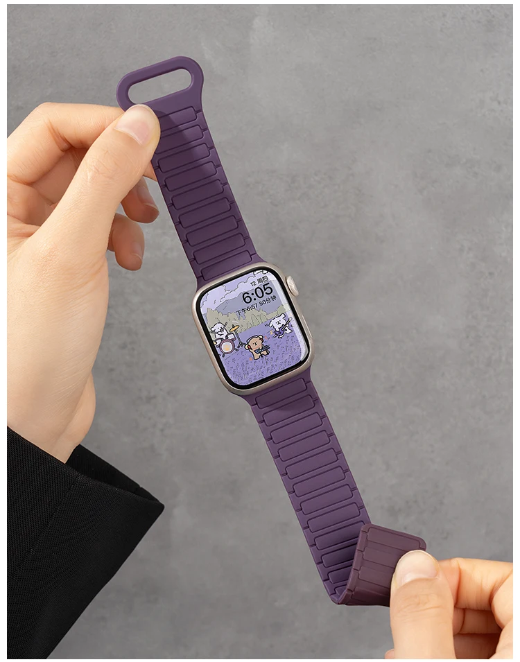 Silikonarmband für Apple Watch 46mm 42mm 49 45mm 41mm 44 40mm Magnetisches Band für IWatch Ultra 4/3/2 Series 12 11 10 9 8 7 6 SE 5 – Detail 6