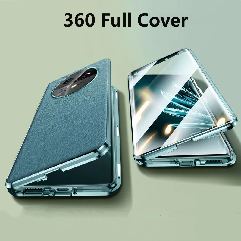 360 Full Cover For Oppo Find X6 Pro Case Tempered Glass Flip Phone Case For Find X6 X6Pro 5G Double Sided Protection Capa Bumper