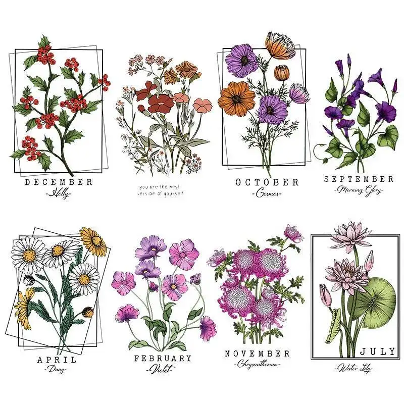 

All kinds of flowers Daisy morning glory Heat Transfer Iron On Patches For Clothing DIY A-level Sunflower Sticker On Clothes