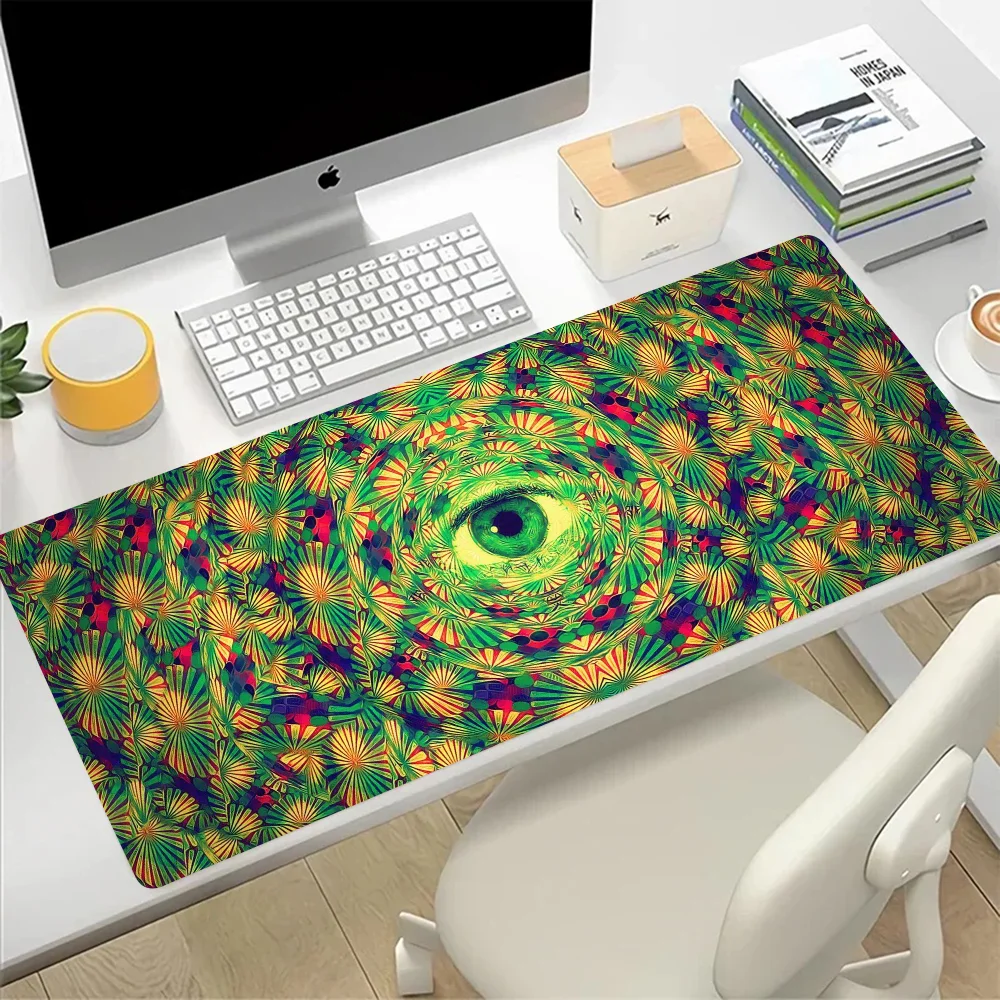 Trippy Psychedelic Weed Large Mouse Pad Gaming Mousepad PC Gamer Computer Office Mouse Mat Keyboard Mat Desk Pad Laptop Mausepad