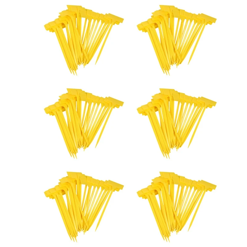 

300 Pcs Bonsai Plastic Plant Labels Garden Labels T-Type Upturned Garden Tags Markers Nursery Upturned Yellow