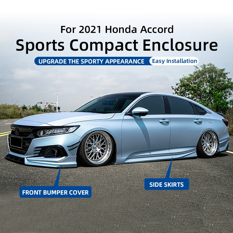 For Accord 2021-2022 New Style Body Kit with Front Bumper Lip Side Skirt Rear Diffuser Spoiler 3