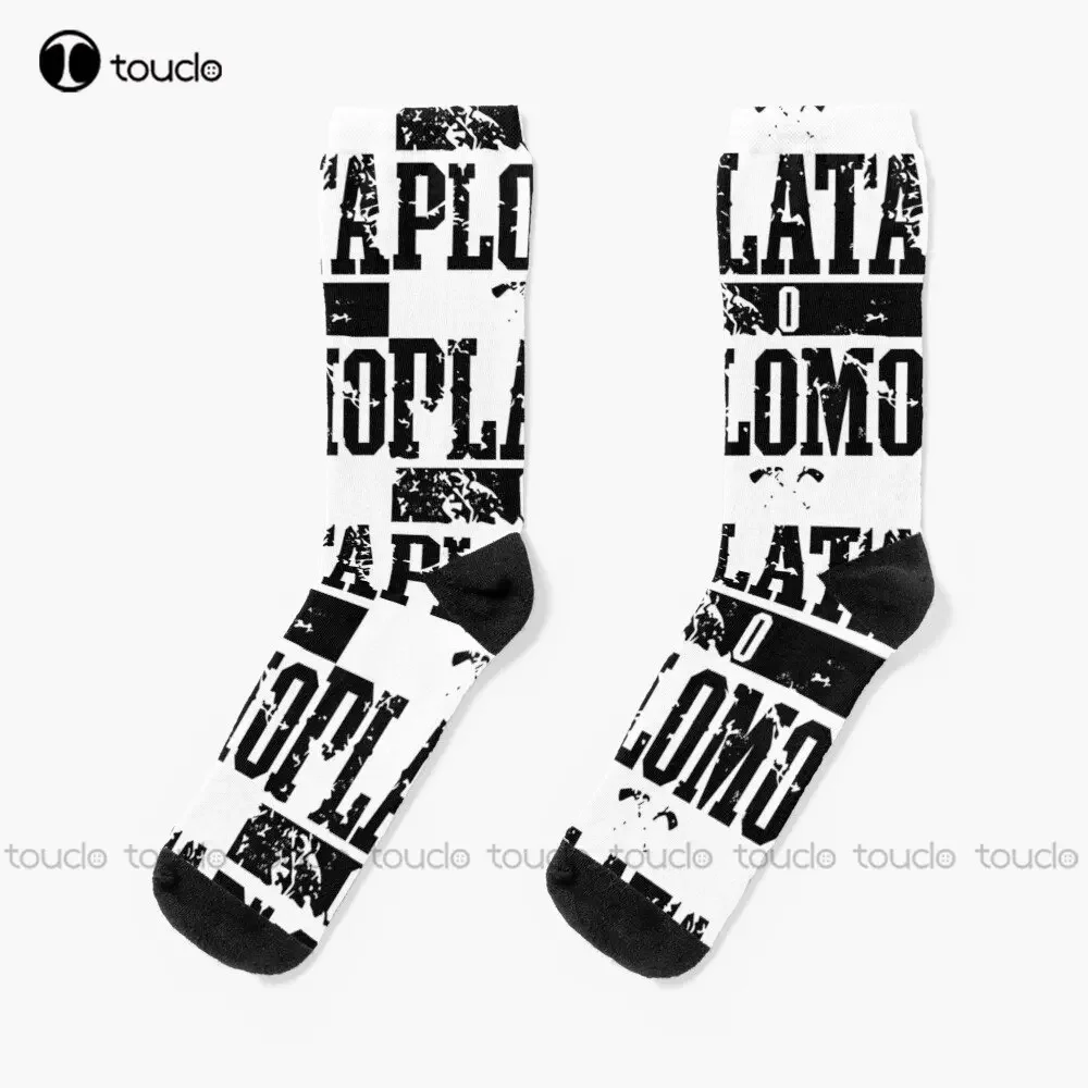 Plata O Plomo Logo (Versión Negra) Calcetines Pablo Escobar Plata O Plomo Colombiano Señor de la Farmacia 360 °   Impresión digital Regalo personalizado Casual