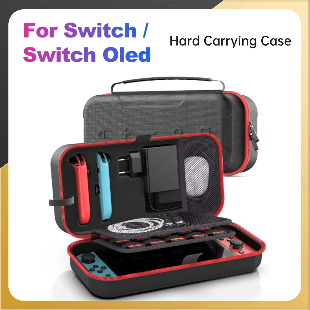 For Nintendo Switch Large Storage Bag Portable Carry Handbag Waterproof Oxford Cloth Protective Case Box for Switch OLED Console