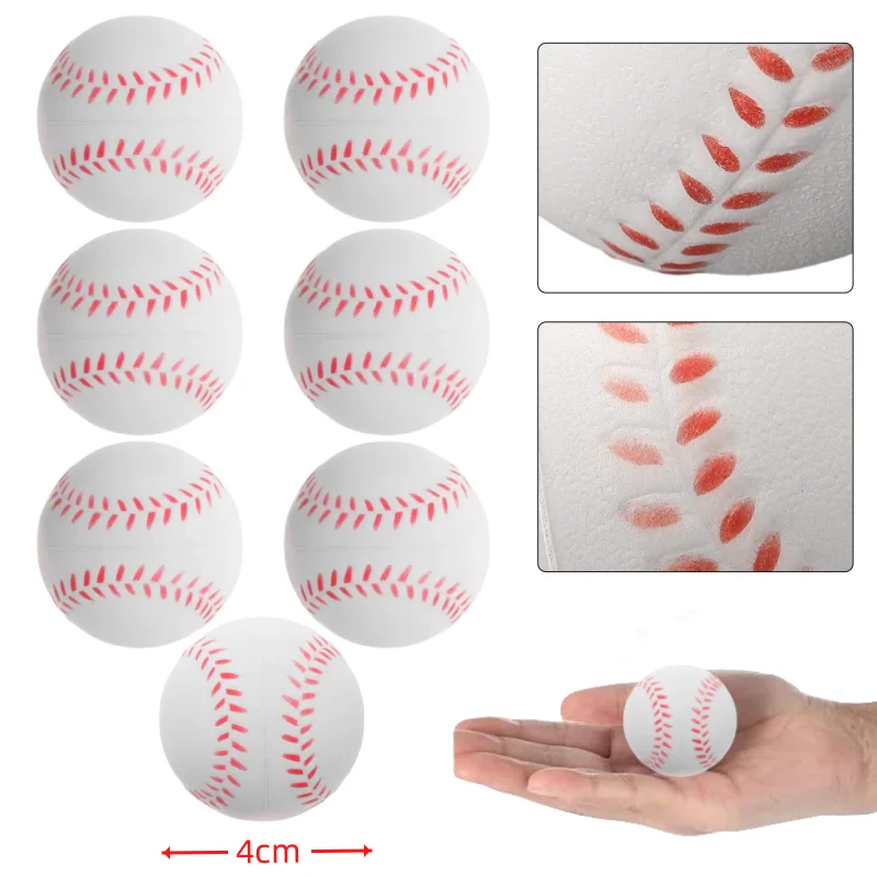 4cm 12pcs PU Baseball Soft Sponge Ball Toy Outdoor Sport Practice Trainning Base Ball Kids Decompression Indoor Outdoor Toy Ball