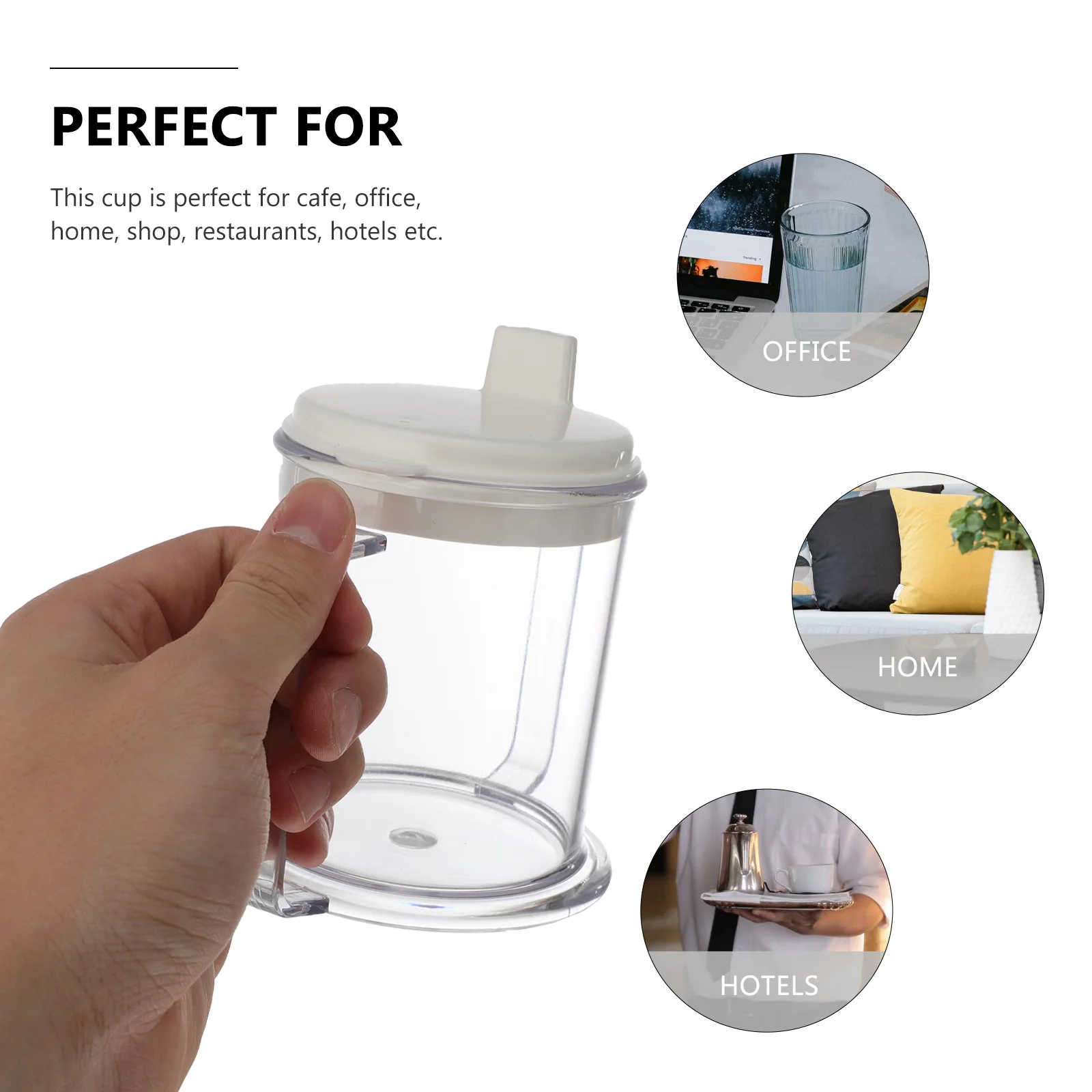 

Plastic Double Handle Cup Espresso Size Transparent Drink Kitchen Coffee Mug Tumbler Sturdy Base Perfect Cafe Home Restaurants