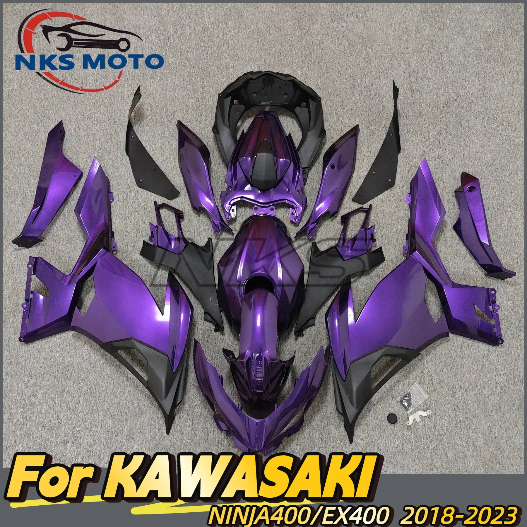 Motorcycle For Kawasaki NINJA 400 EX400 2018 - 2024 Full Fairing Kits ABS Injection Plastics Black For NINJA400 Bodywork Cowling