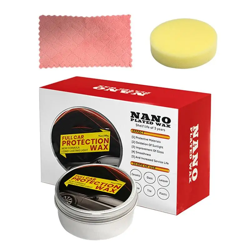 

Car Wax Auto Hardness Maintenance Wax Set Car Polish Solid Wax For Car Detailing Car Scratch Remover Agents With Microfiber