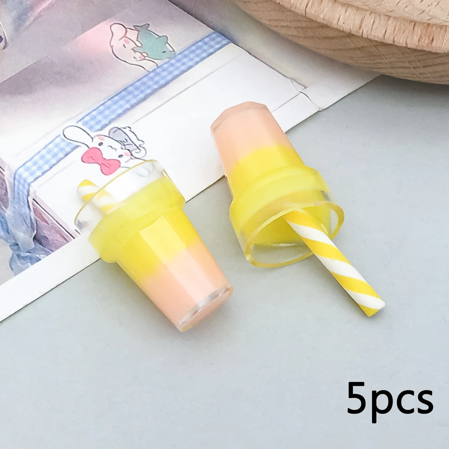 Resin Milkshake Cup Charms for DIY Keychain & Earrings