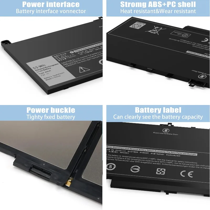 بطارية J60J5 E7470 E7270 لأجهزة Dell Latitude E7470 E7470 7270 7270 1W2Y2 0MC34Y MC34Y R1V85 242WD GG4FM WYWJ2 451-BBSX 451-BBSY #5