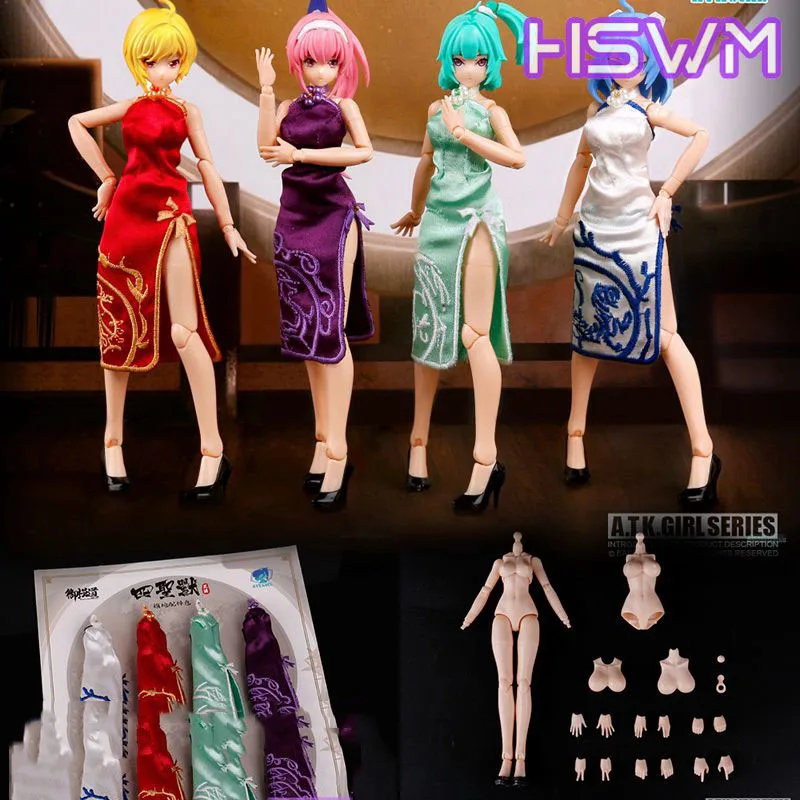 Scale 1/12 EM2020007 ATK GIRL Female 4PCS Cheongsam Anime Soldier Action Figure Body Full Set Toys Fans Collection