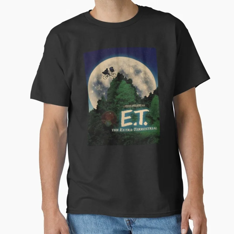 

E.T. The Extra Terrestrial (1982) Retro 80s Alien Movie Sci fi Gift T shirt Large size Tops Graphic Print Clothes