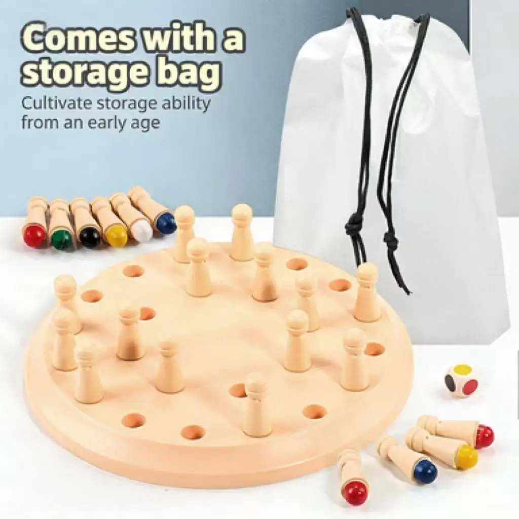 Gowinbaby Memory Chess Matching Game: Family Board Games for Kids and Adults, Montessori Preschool Learning Educational Toy