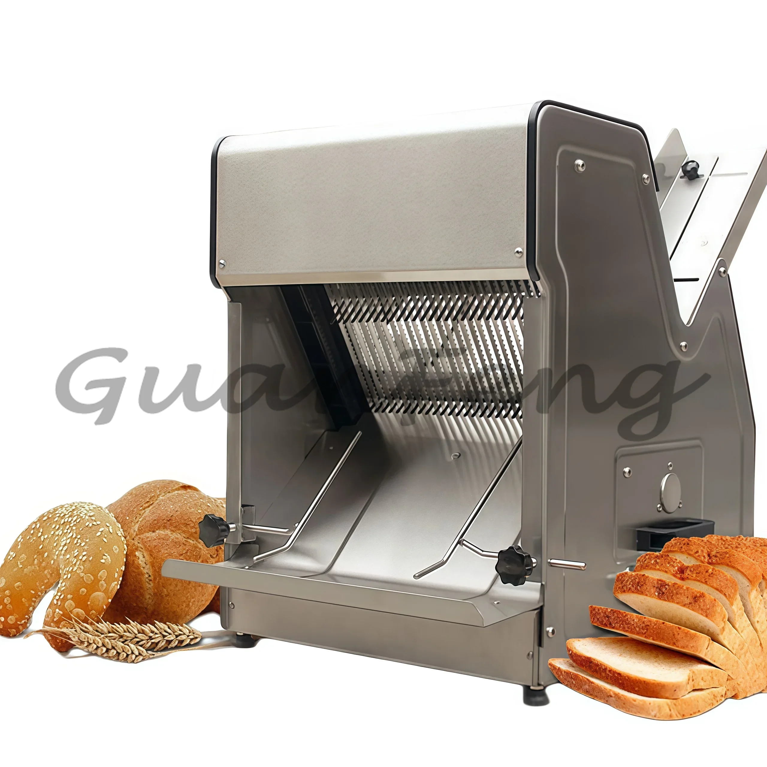 Electric Toast Bread Slicer, 12mm Thickness 31 Slices, Commercial Stainless Steel Bakery Cutter