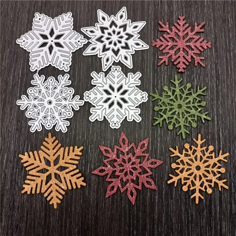 4 Christmas Snowflake Metal Cutting Dies DIY Embossing   Carbon Steel  Snowflakes Cutter Die