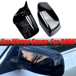For BMW 5 6 7 Series E60 E61 E63 E64 F06 F07 F10 F11 F13 F01-F04 Carbon Fiber pattern Black Side Wing Rearview Mirror Cover Cap
