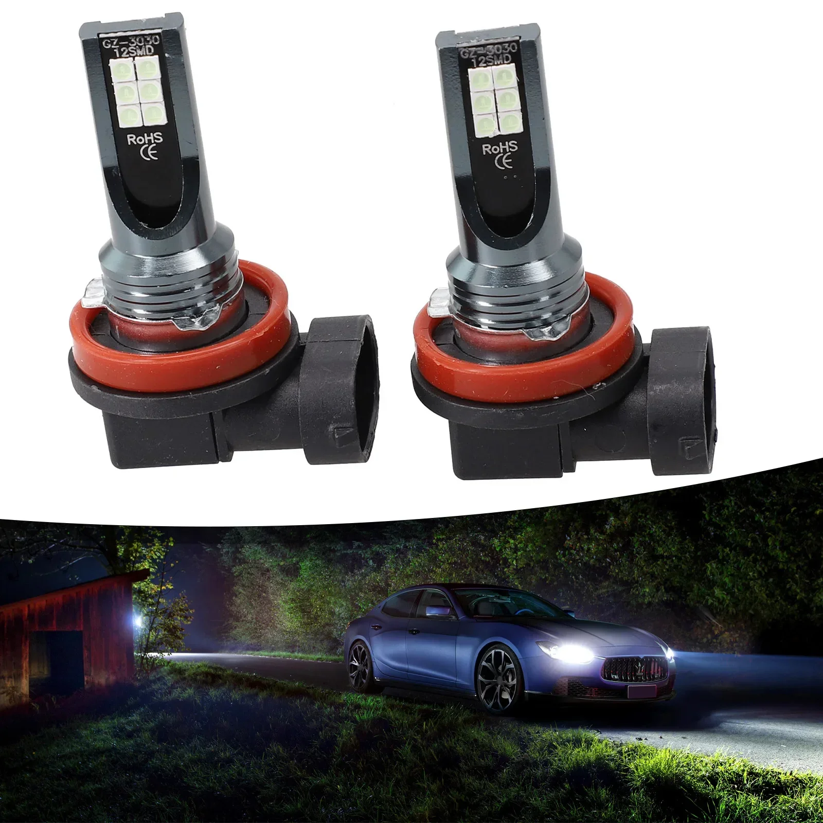 

Lamp LED Headlight Waterproof 110W Xenon 20000LM 2pcs Degrees 8000K Blue Bulb Car DRL Driving H11 Replacement