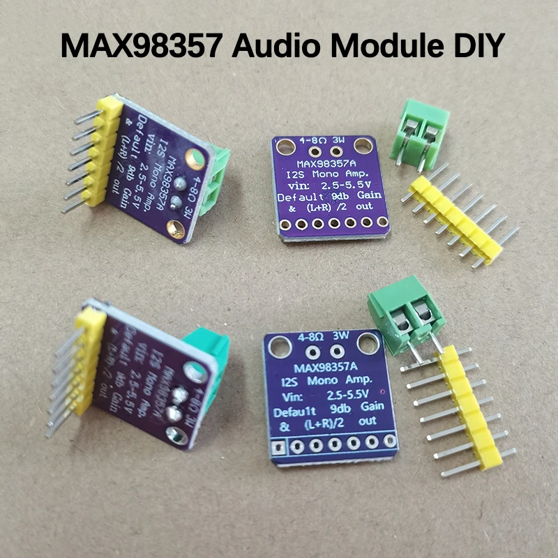 1PC Test Board MAX98357 I2S 3W Class D Amp Module for ESP32 RPi - Filterless Audio Board Mono/Stereo Output 2.5V-5.5V DIY Sound