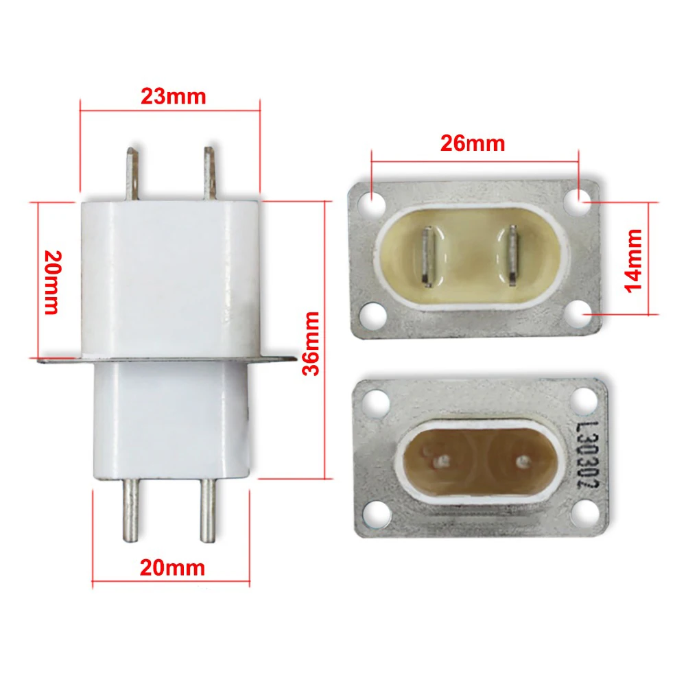 3pcs Microwave oven magnetron socket pin filament socket magnetron pin has a penetrating capacitor