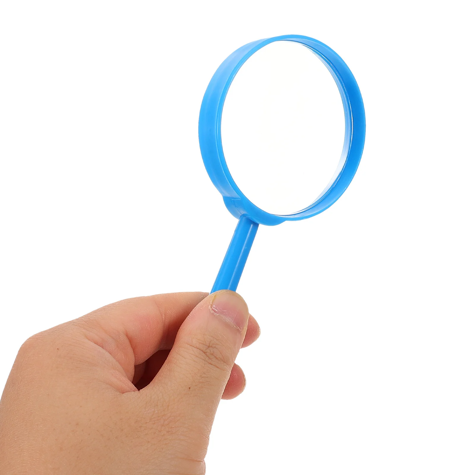 6pcs Handheld Magnifying Glass Plastic Magnifiers Durable Portable Reading Tools With Handle For Colorful Blue