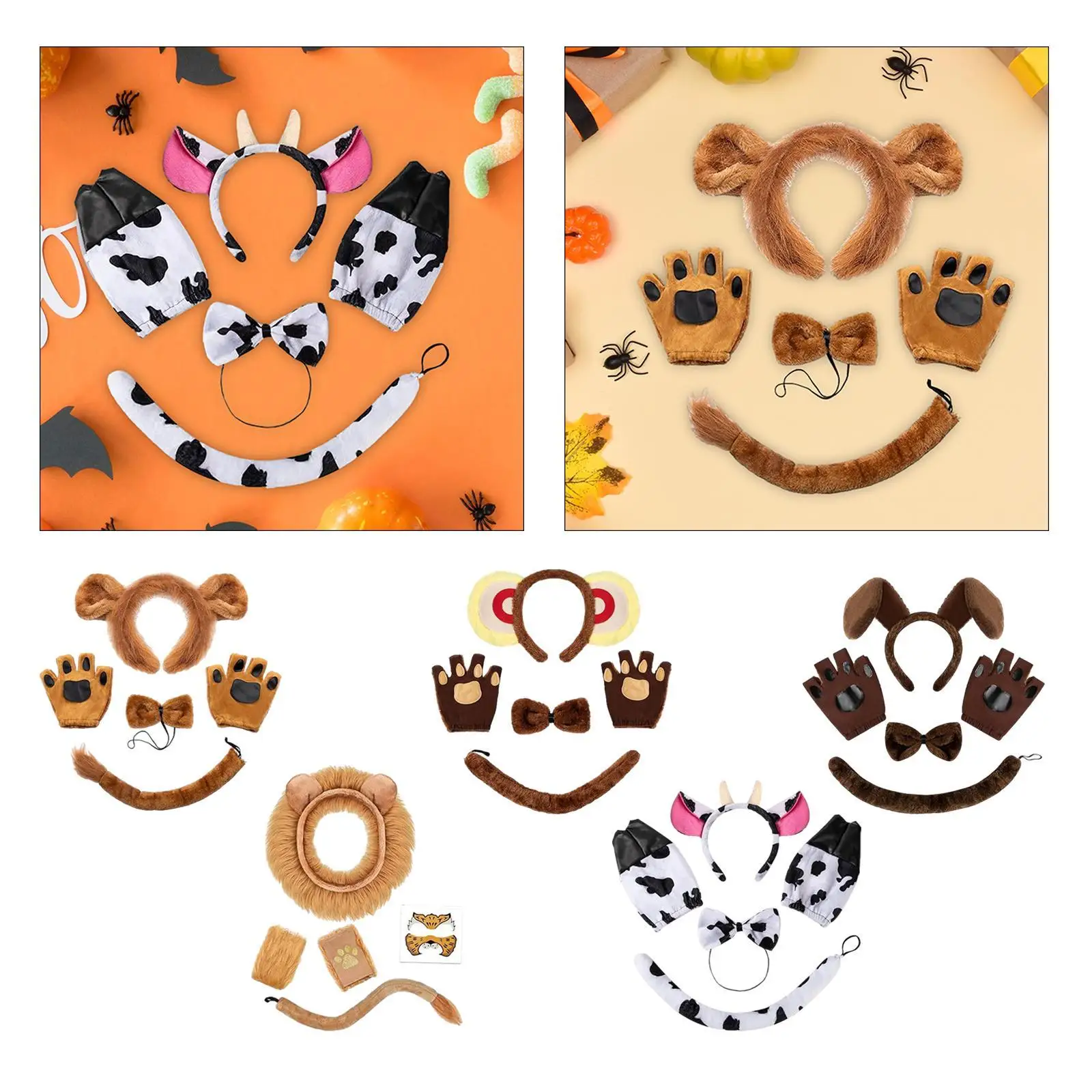 

Animals Ears and Tail for Women Girls Anime Dress up Animals Ear and Long Tail for Holiday Role Play Birthday Prom Party Decor