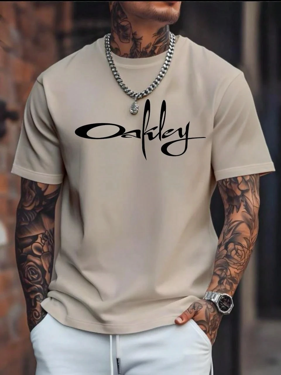 

2025 Men's 100% Cotton Summer Loose Size Creative Graphic Printed Slim Fit Casual Sports Round Neck Short Sleeved T-shirt Top