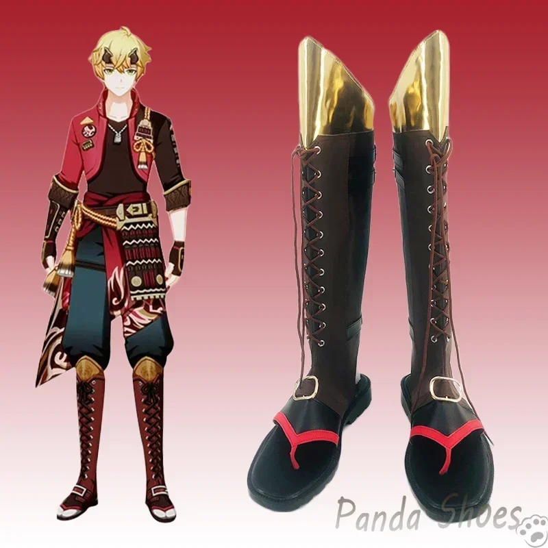 Genshinimpact Thoma Cosplay Shoes Anime Game Cos Long Clogs Boots Thoma Cosplay Costume Prop Shoes for Con Halloween Party