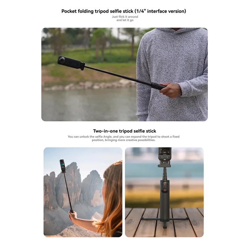 

ABVO-For Insta360 Pocket Folding Stand Selfie Stick For Enhanced Photography And Videography Compact And Portable Design B