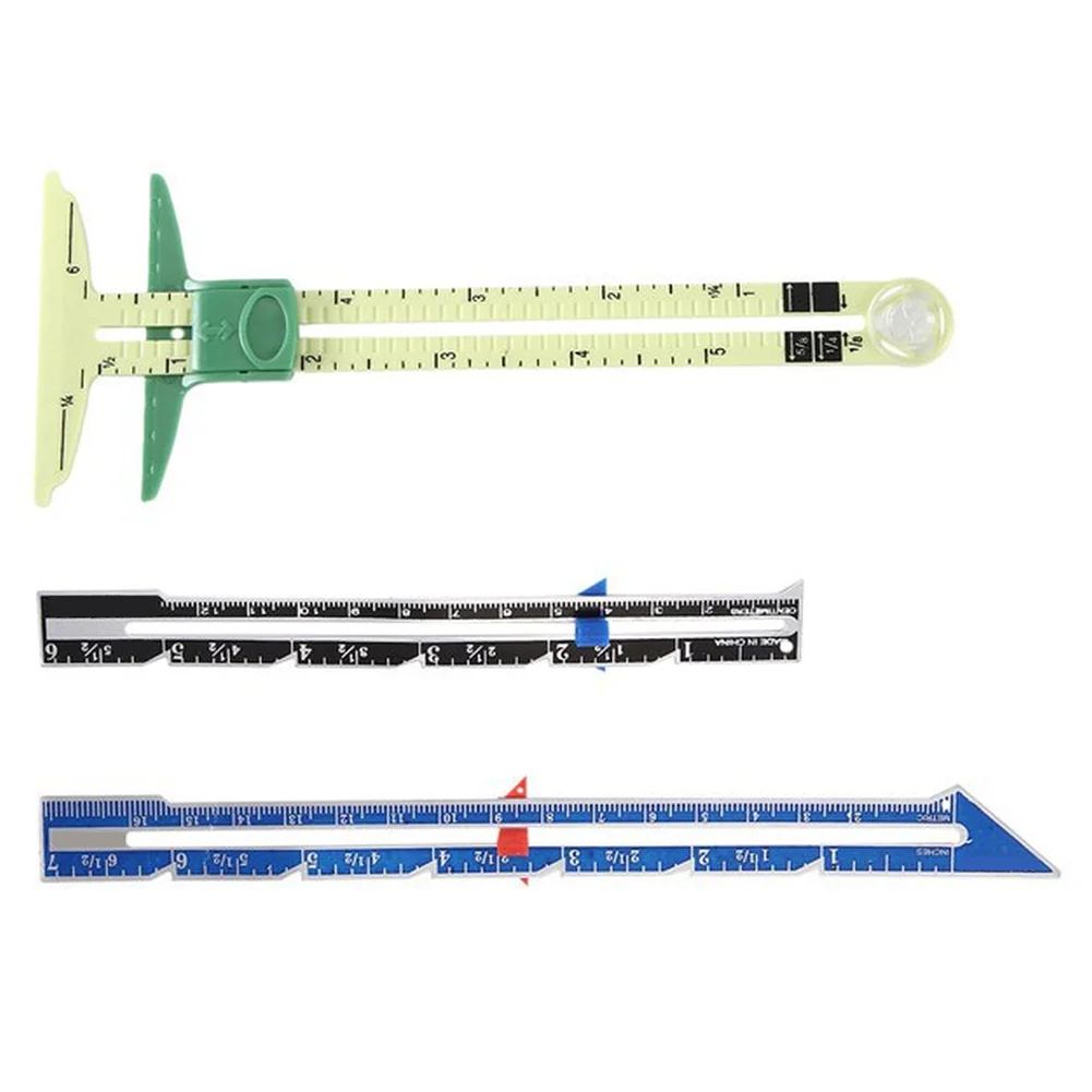 3pcs Sliding Gauge Sewing Tool Set Multifunctional Plastic Drawing Ruler Sliding Gauge Measuring Tool Patchwork Ruler Sewing Acc