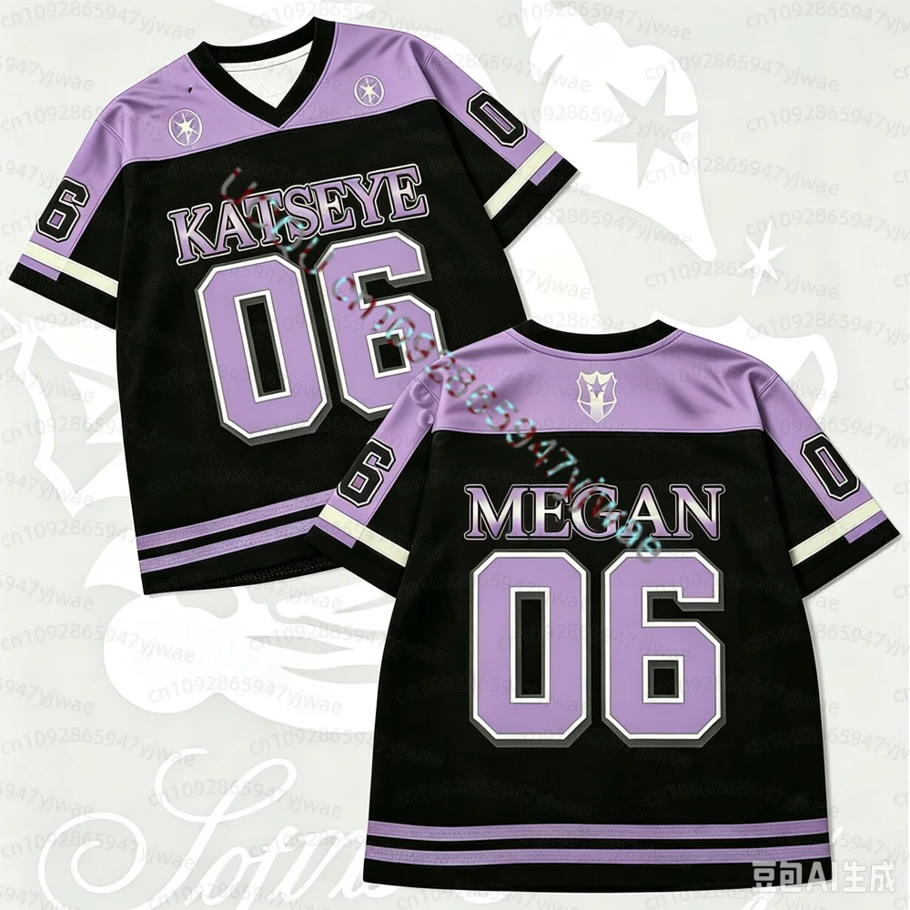 2026 KATSEYE Konzert Unisex Jersey Locker Sitzende Modische Yoonchae Lara&Sophia Daniela Fans T-Shirts Sommer Herren Damen Strand T-Shirts – Detail 10