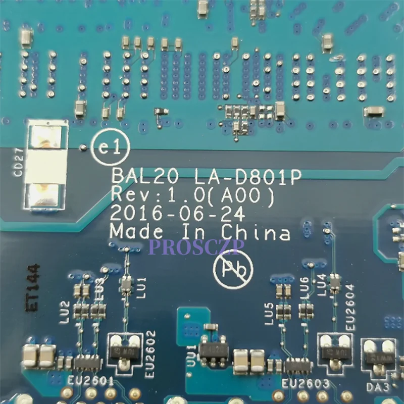 

KFWK9 BAL20 LA-D801P High quality CN-0KFWK9 for Dell Inspiron 5567 5767 Laptop Motherboard SR2ZV I7-7500U DDR4 mainboard Tested