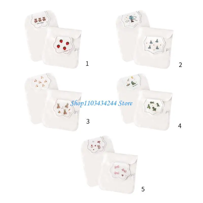 

Pack of 2 Cotton Absorbent Towel Pad Baby Backrest Towel for Kindergarten Nursery Room Comfortable Boy Girls Back Scarf