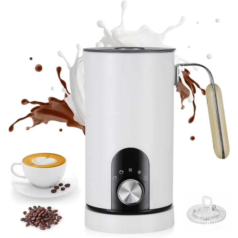 

Электрический вспениватель молока 5-в-1 с сенсорным управлением для кофе, латте, капучино, макиато, горячего шоколада, 350 мл, автоматический, теплый, холодный F