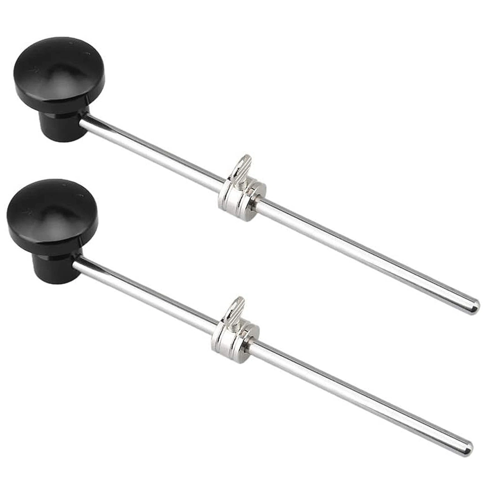 2X batidor de tambor de bajo, batidor de Pedal de tambor de aluminio con silicona para pieza de tambor, instrumento de percusión (negro)