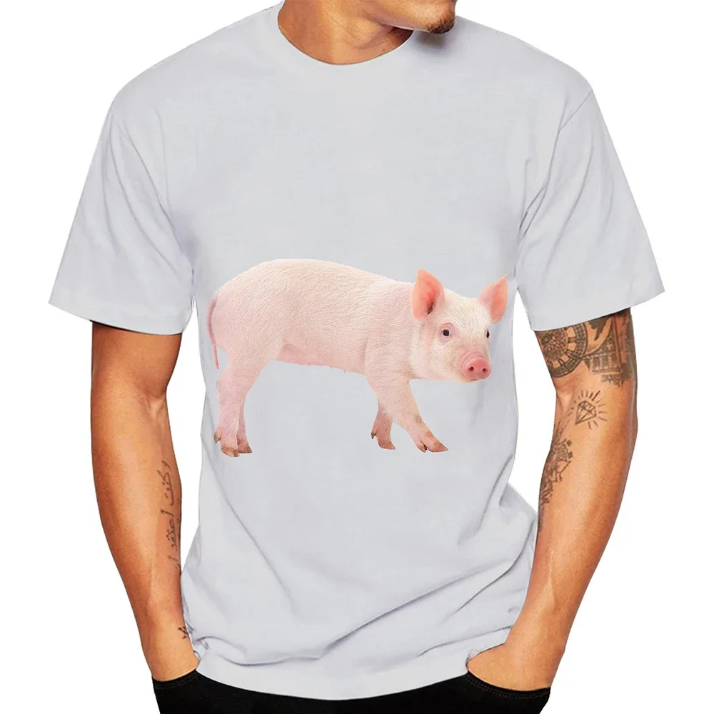 Summer New 3D Print Funny Pig T-Shirts Cute Animal Streetwear Men Women Casual Fashion Oversized T Shirt Kids Tees Tops Clothing